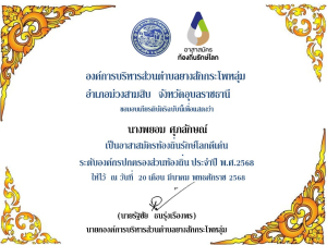 กิจกรรม มอบเกียรติบัตรอาสาสมัครท้องถิ่นรักษ์โลก ขององค์การบริหารส่วนตำบลยางสักกระโพหลุ่ม อำเภอม่วงสามสิบ จังหวัดอุบลราชธานี
